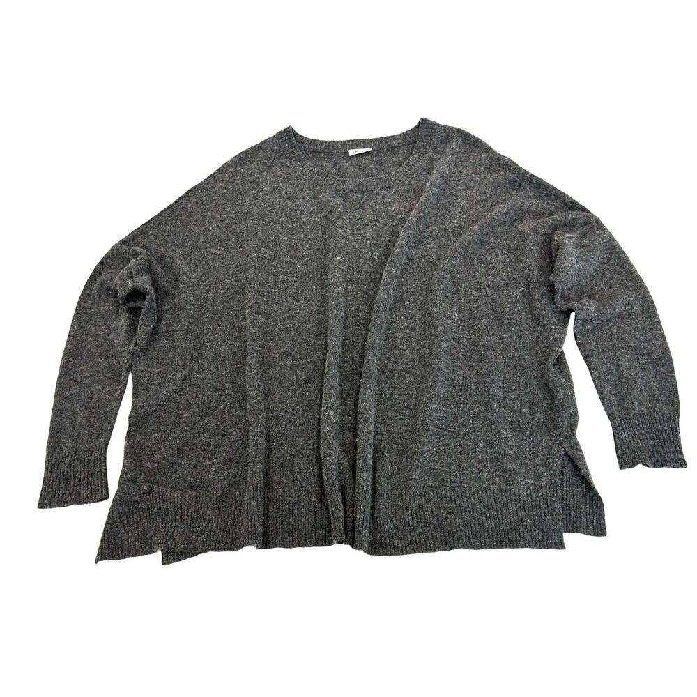 L’Agence Oversized Pullover Sweater Womens XS - S Gray Wool Blend Knit Crew